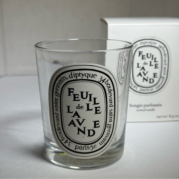 Diptyque Feuille de Laavnde 6.5 oz Empty Candle Jar with Box Luxury Glass Vessel - Picture 3 of 8